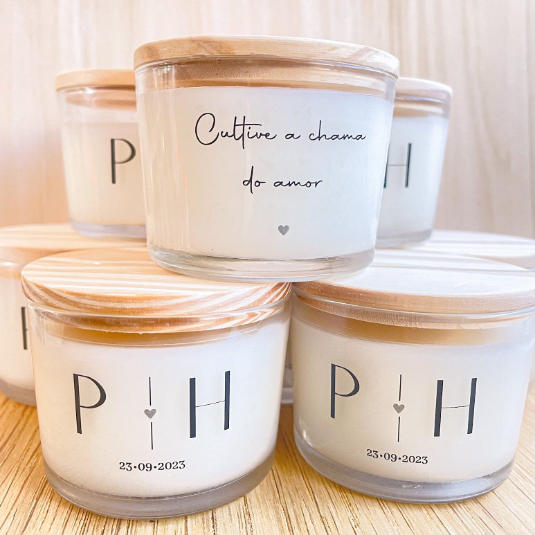 Kit Velas Perfumadas 100g - Personalizável 20 unidades lembrancinha